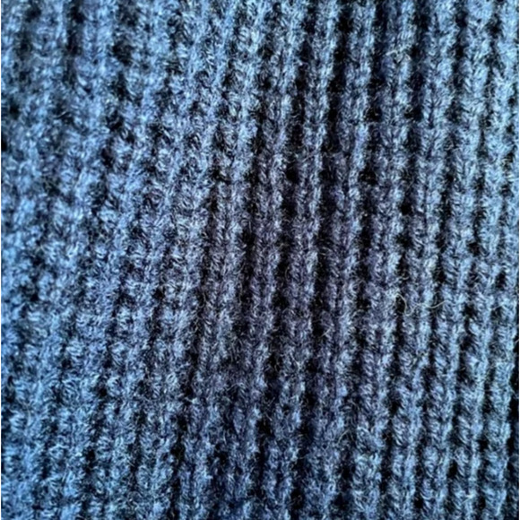 Jenni Kayne XS Waffle Knit CASHMERE Wool Hooded Cardigan Sweater Coat Navy 2 4 - Picture 8 of 8